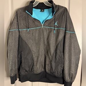 Jordan Windbreaker with Turquoise Trim and Embroidered Jumpman